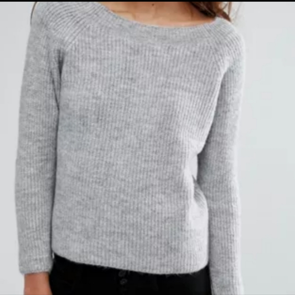 Leith Granny Sweater Top Woman Plus 4X Mininalist Boho Ribbed Knit Boat Neck New